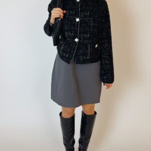 MADAME - Cardigan lurex con bottoni gioiello