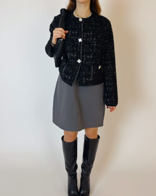 MADAME - Cardigan lurex con bottoni gioiello