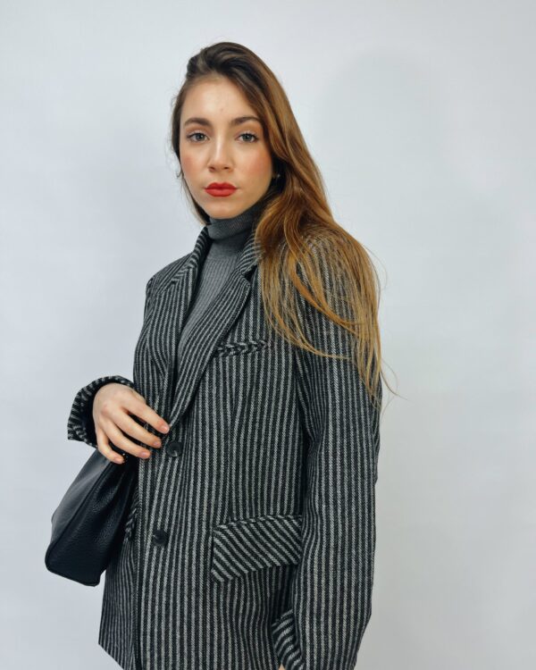 MADAME - Blazer gessato in lana