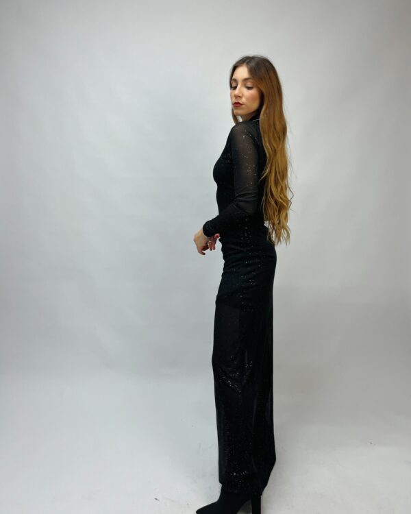 MADAME - Abito lungo con trasparenze e lustrini