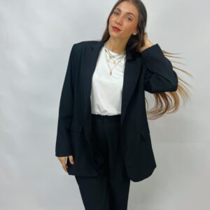 Blazer foderato oversize con spacchi