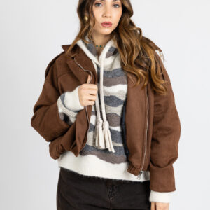 Bomber in suede con interno foderato