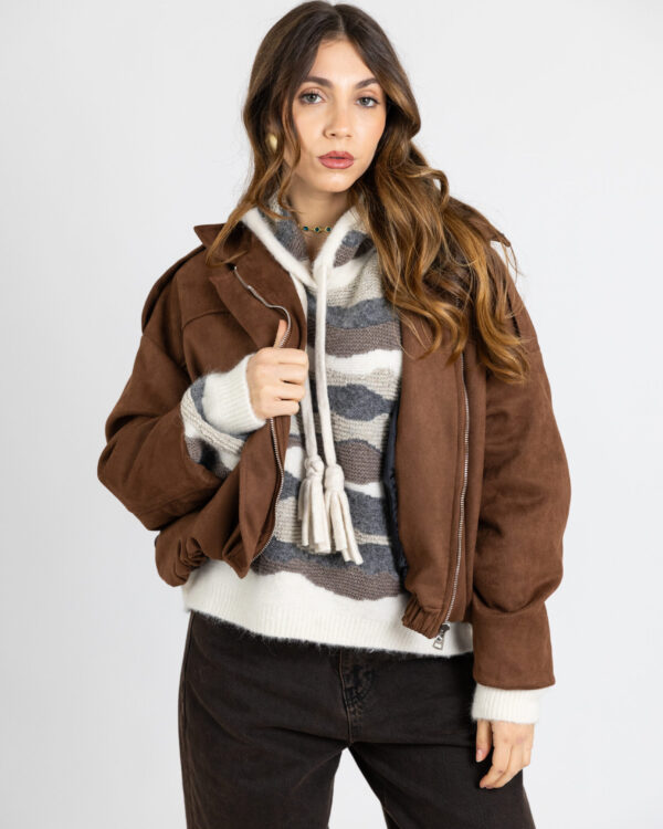 Bomber in suede con interno foderato