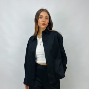 Camicia Boxy in gabardina di cotone