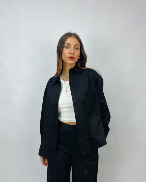 Camicia Boxy in gabardina di cotone