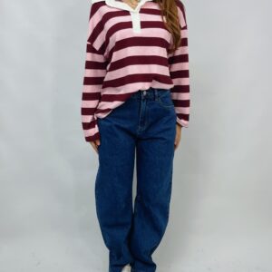 Jeans barrel in denim medio