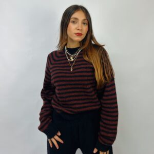 CASHMERE & LANA CAPSULE - Maglia girocollo a righe in lana alpaca