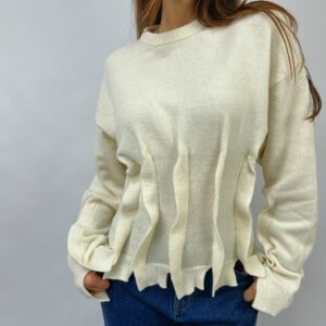 CASHMERE & LANA CAPSULE - Maglia girocollo con rouches