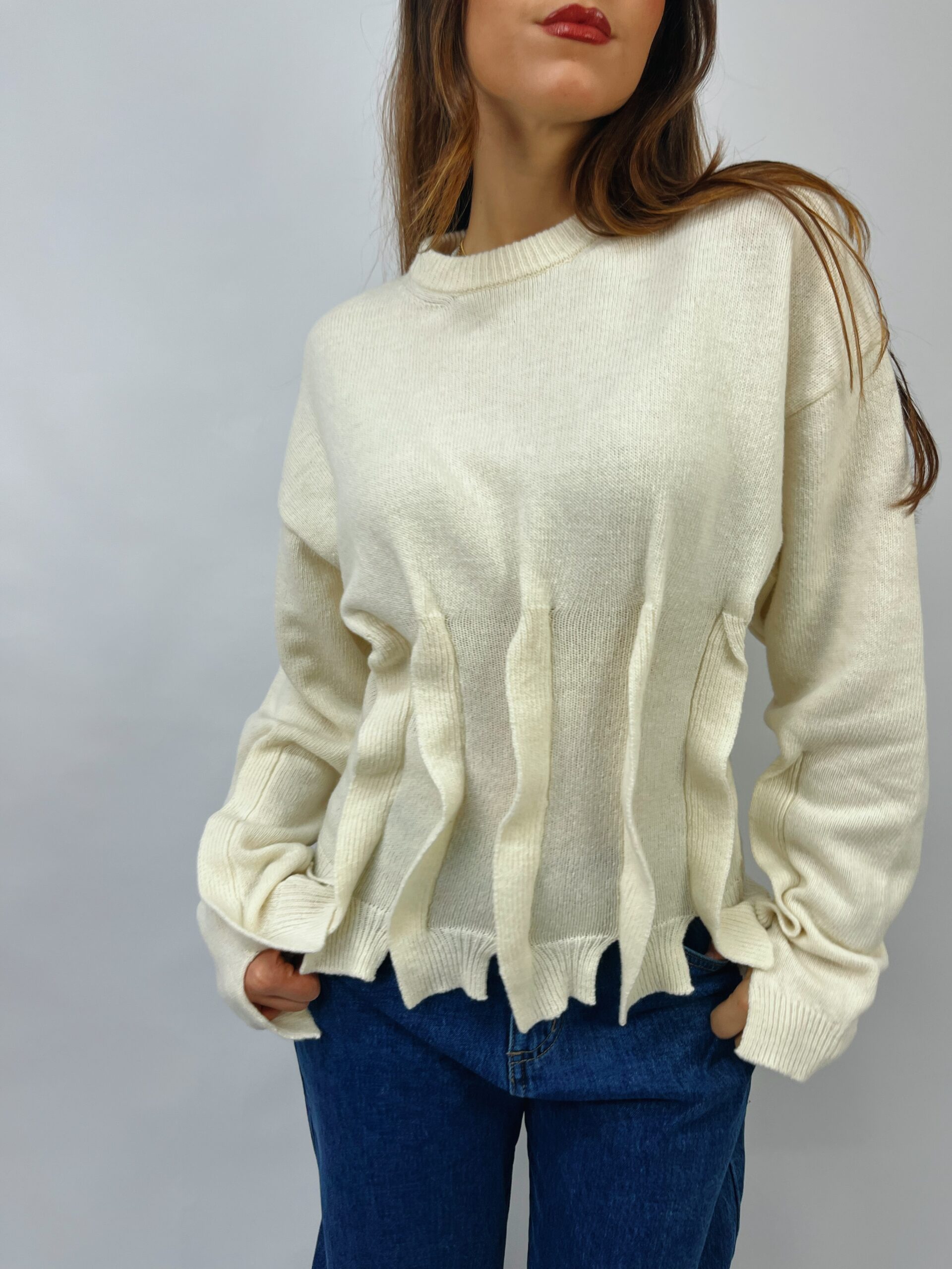 CASHMERE & LANA CAPSULE - Maglia girocollo con rouches