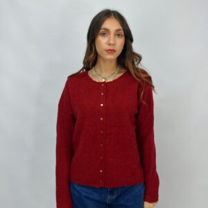 Cardigan con bottoncini dorati misto lana