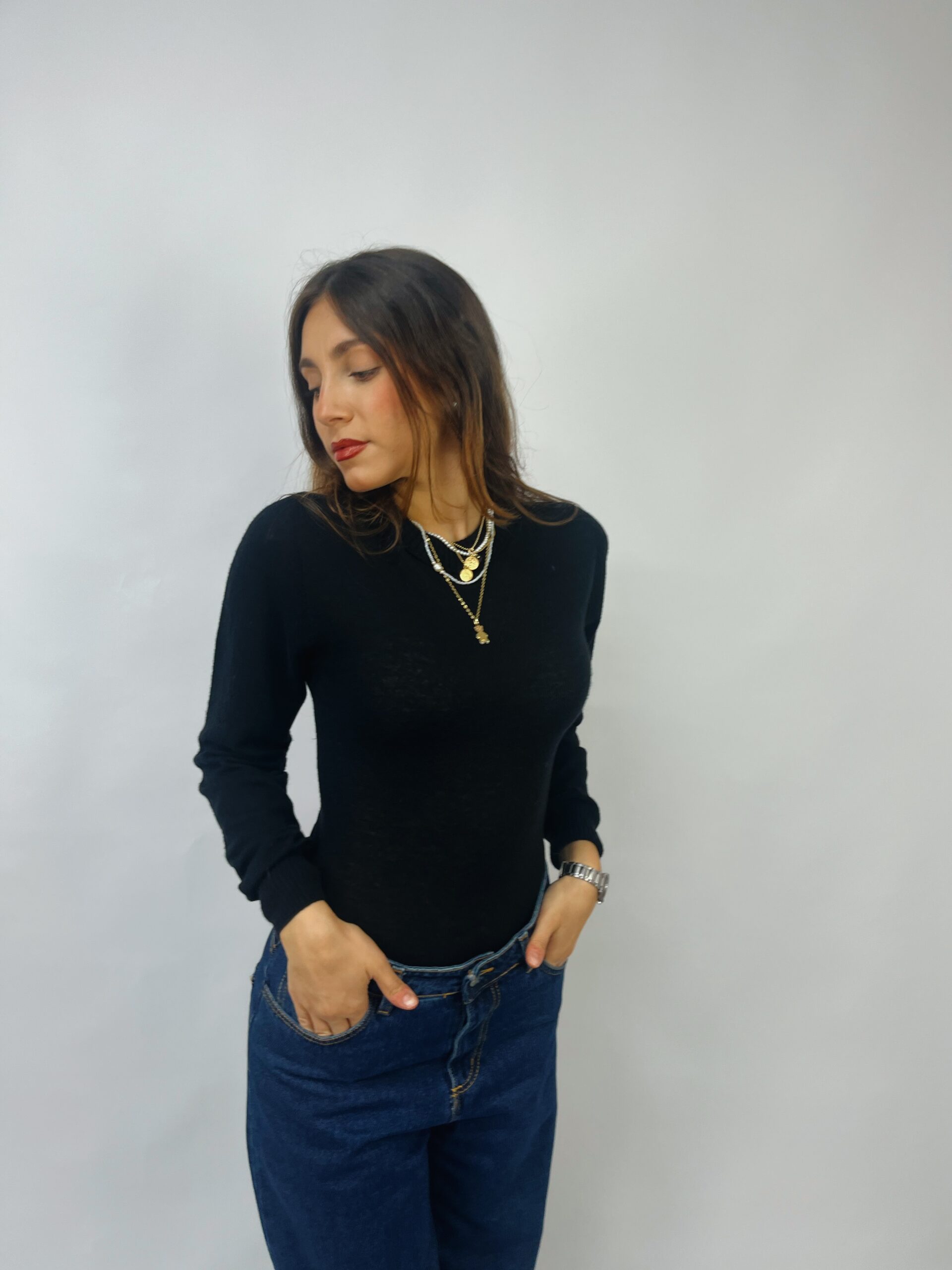 CASHMERE & LANA CAPSULE - Maglia girocollo sottile in lana