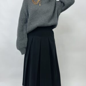 Gonna lunga a pieghe in cotone manopesca