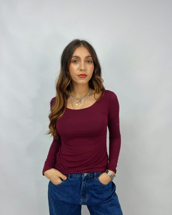 T-shirt manica lunga in micro modal