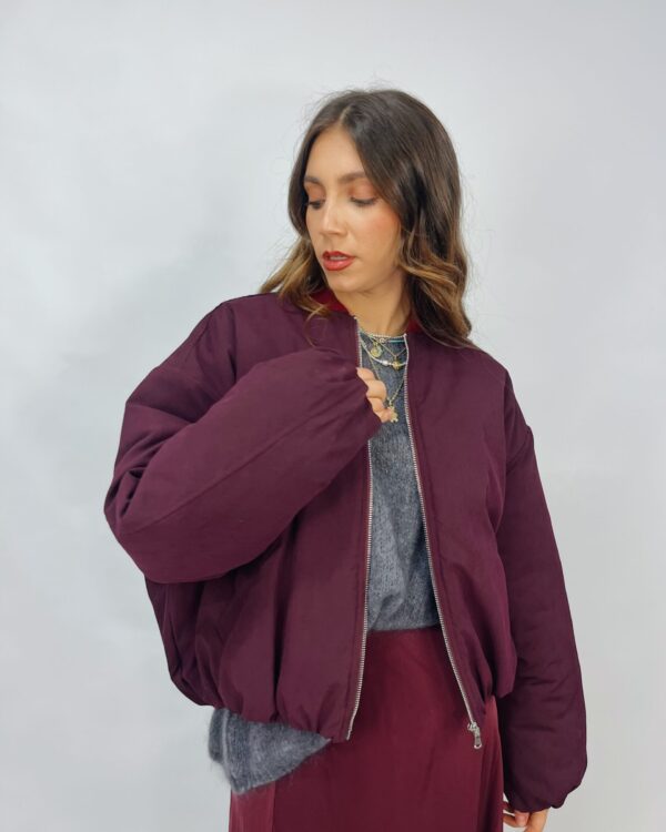 Bomber con interno imbottito e trapuntato