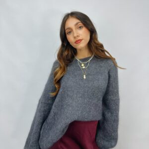 Maglione fit morbido in lana mohair