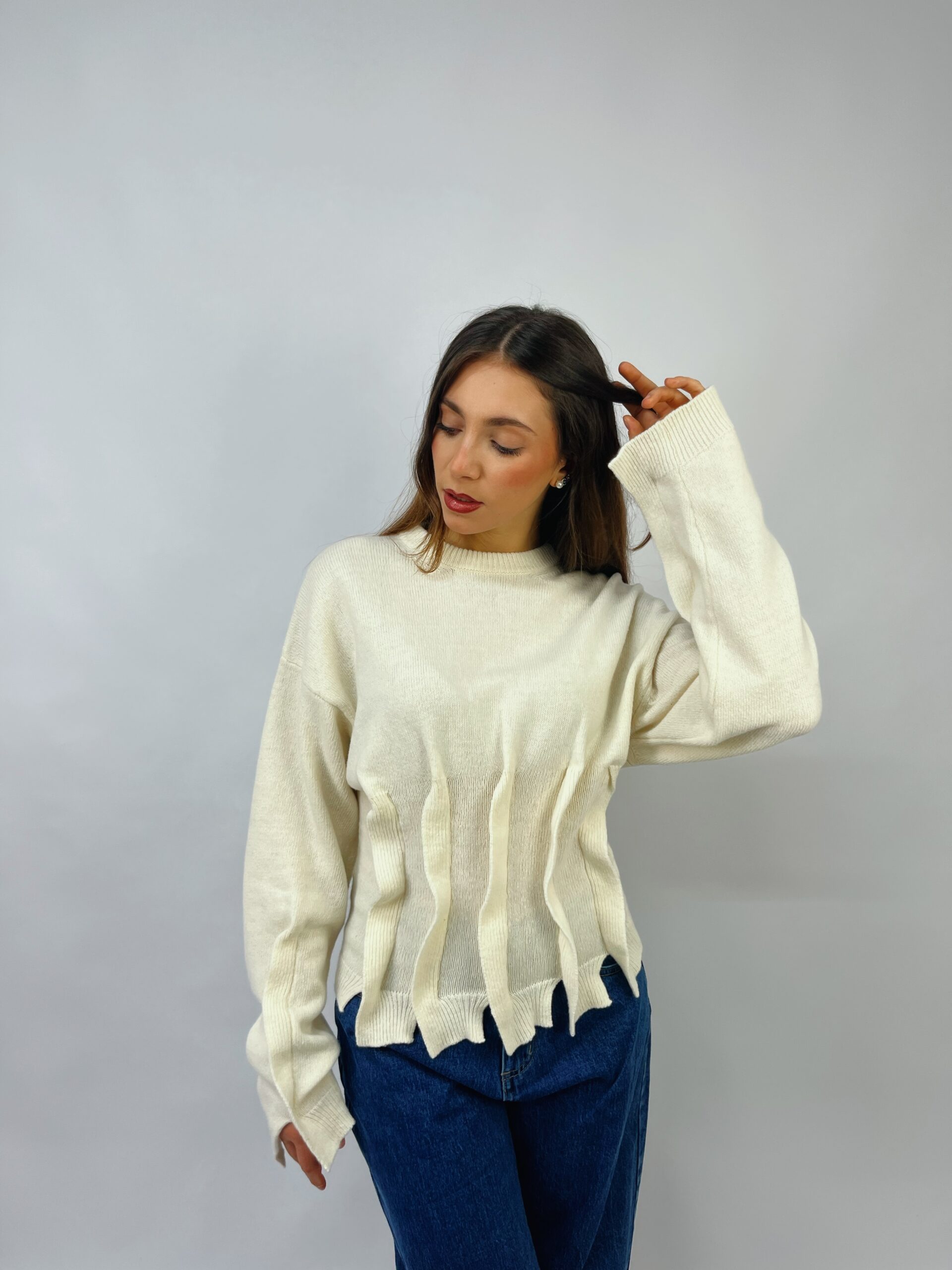 CASHMERE & LANA CAPSULE - Maglia girocollo con rouches - immagine 4