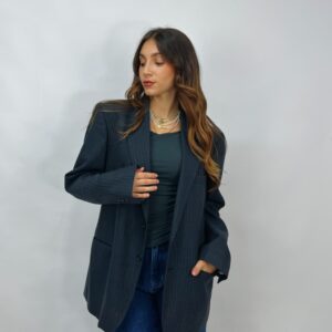 VINTAGE CUSTOM - Giacca sartoriale gessata in 100% lana