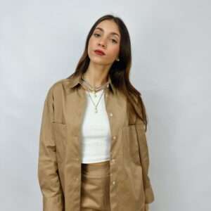Camicia Boxy in gabardina di cotone