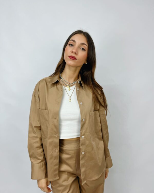 Camicia Boxy in gabardina di cotone