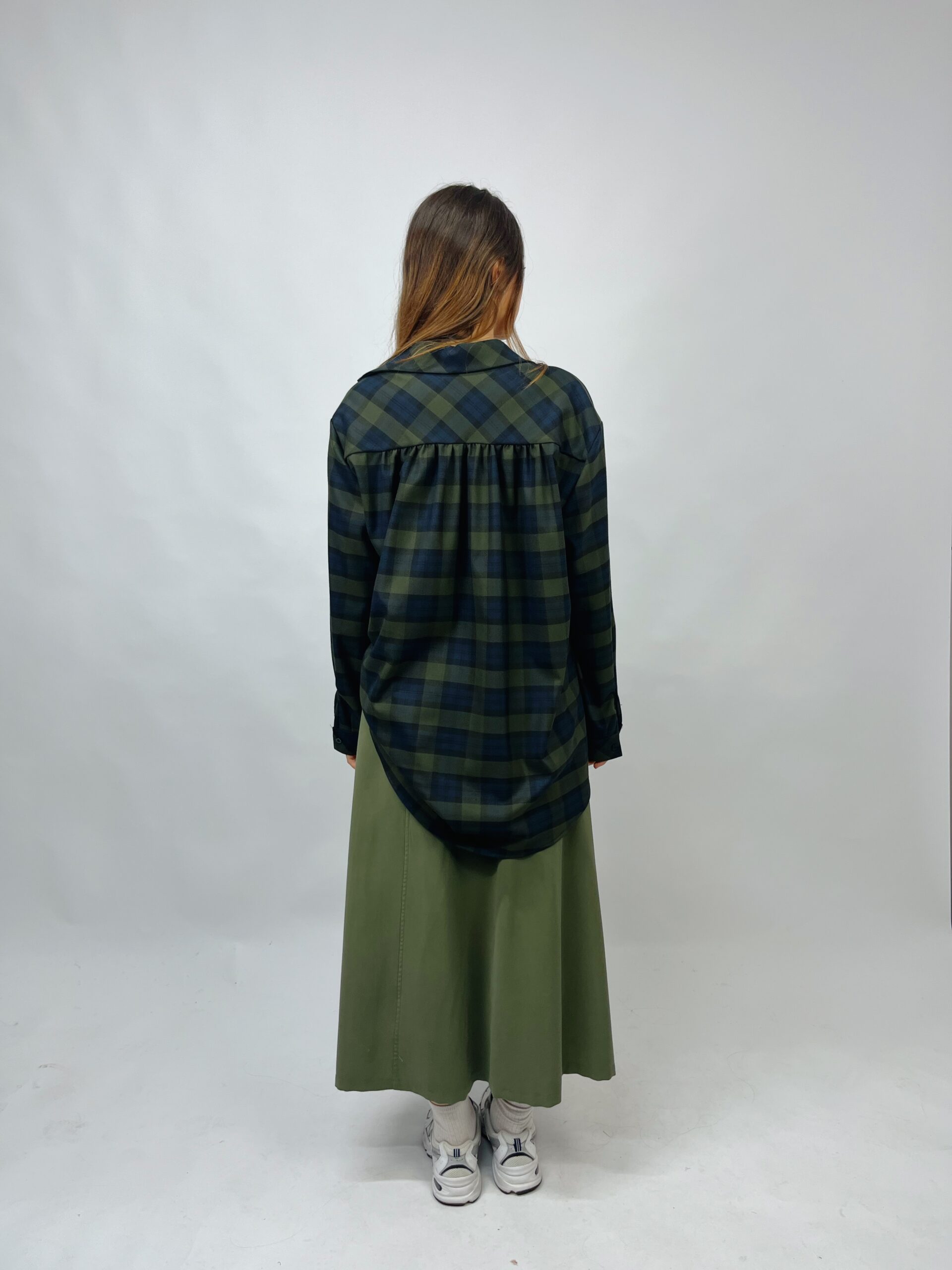 Gonna lunga a pieghe in cotone manopesca - immagine 3