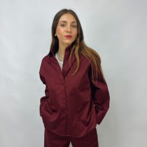 Camicia Boxy in gabardina di cotone