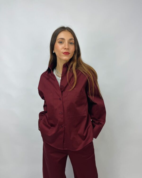 Camicia Boxy in gabardina di cotone