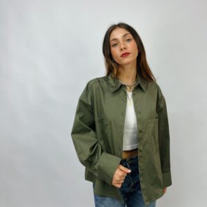 Camicia Boxy in gabardina di cotone