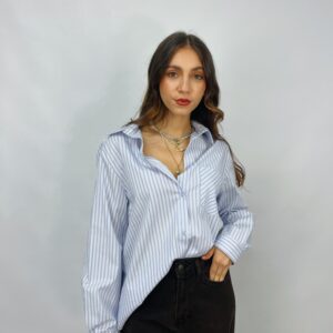 Camicia a righe con tasca singola