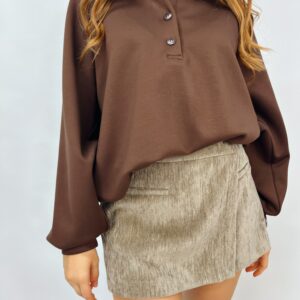 Gonna pantalone scamosciata