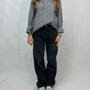 Jeans carrot fit in denim nero