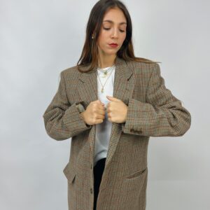 VINTAGE - Giacca sartoriale pied de poule 70% lana