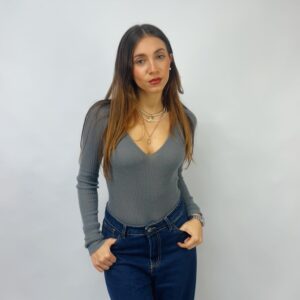 CASHMERE & LANA CAPSULE - Body con scollo a V in lana