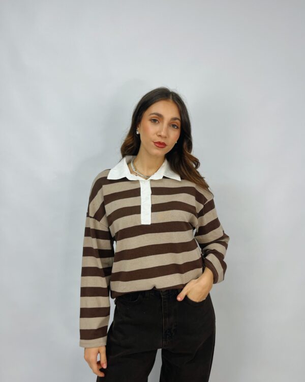 Polo in cotone a righe