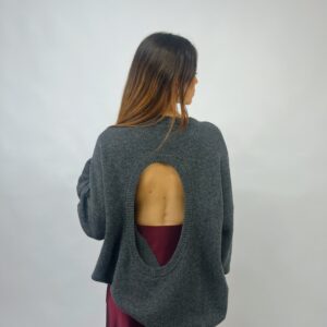 CASHMERE & LANA CAPSULE - Maglia girocollo con buco sulla schiena