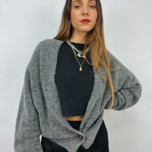 CASHMERE & LANA CAPSULE - Cardigan con scollo sciallato ad un bottone