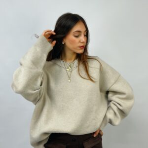 CASHMERE & LANA CAPSULE - Maglia girocollo con manica arricciata