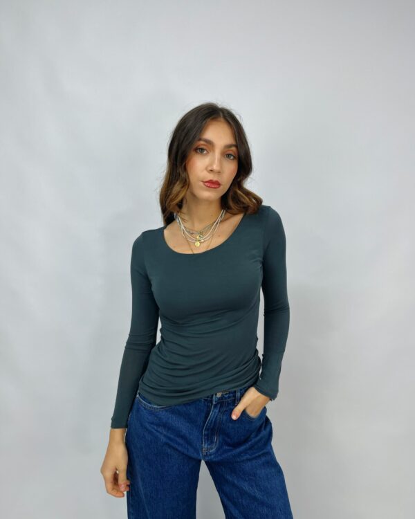 T-shirt manica lunga in micro modal