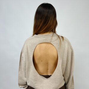 CASHMERE & LANA CAPSULE - Maglia girocollo con buco sulla schiena