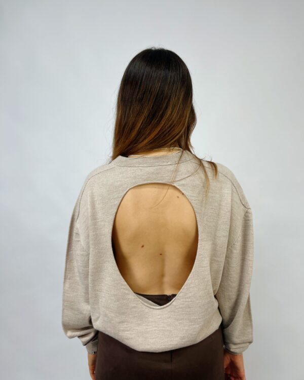 CASHMERE & LANA CAPSULE - Maglia girocollo con buco sulla schiena