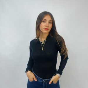 CASHMERE & LANA CAPSULE - Maglia girocollo a coste in lana