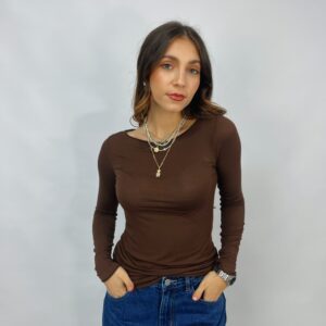 T-shirt manica lunga in micro modal