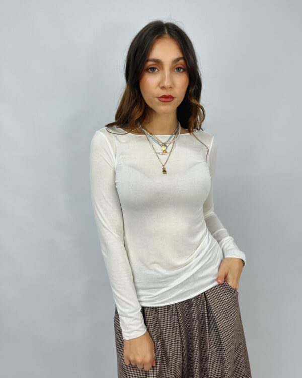 T-shirt manica lunga in micro modal