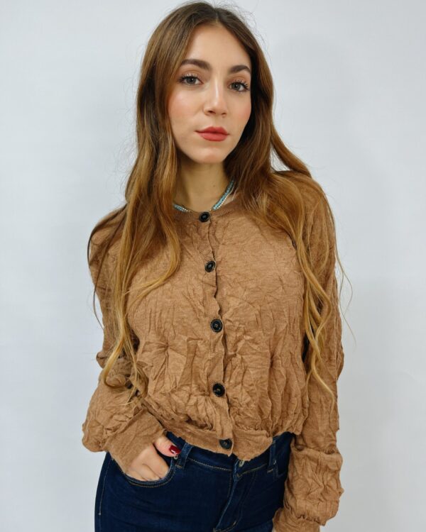 Cardigan effetto stropicciato