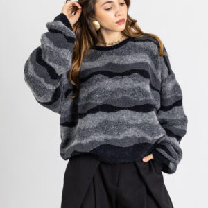 Future Apparel - Maglione a righe con oblò in alpaca