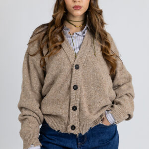 Cardigan regular bottonato in lana