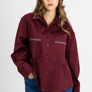 Future Apparel - Camicia boxy con borchie tonde