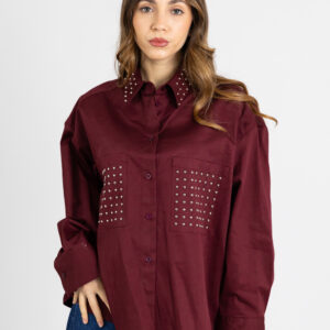 Future Apparel - Camicia boxy con tasche borchiate