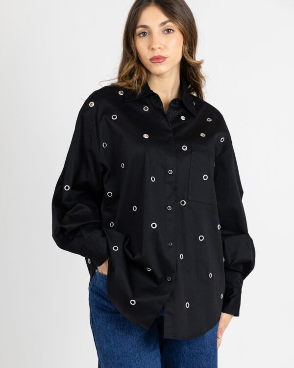 Future Apparel - Camicia oversize con borchie forate