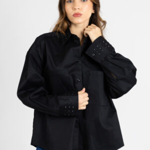 Future Apparel - Camicia boxy con borchie in tono