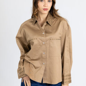 Future Apparel - Camicia boxy con borchie dorate